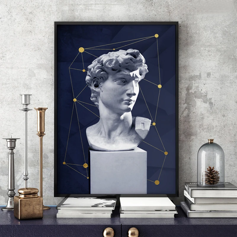 Nordic Abstract David Portrait Sculpt Plaster Canvas Paintings Science Geometric Posters Wall Art Pictures for Living Room Decor
Nordic Abstract David Portrait Sculpt Plaster Canvas Paintings Science Geometric Posters Wall Art Pictures for Living Room Decor