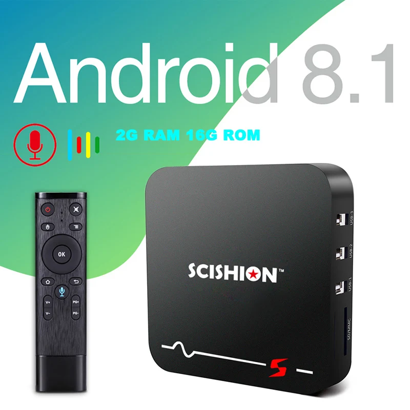 SCISHION Модель S Android 8 1 ТВ коробка RK3229 2G Оперативная память 16G Встроенная домашний