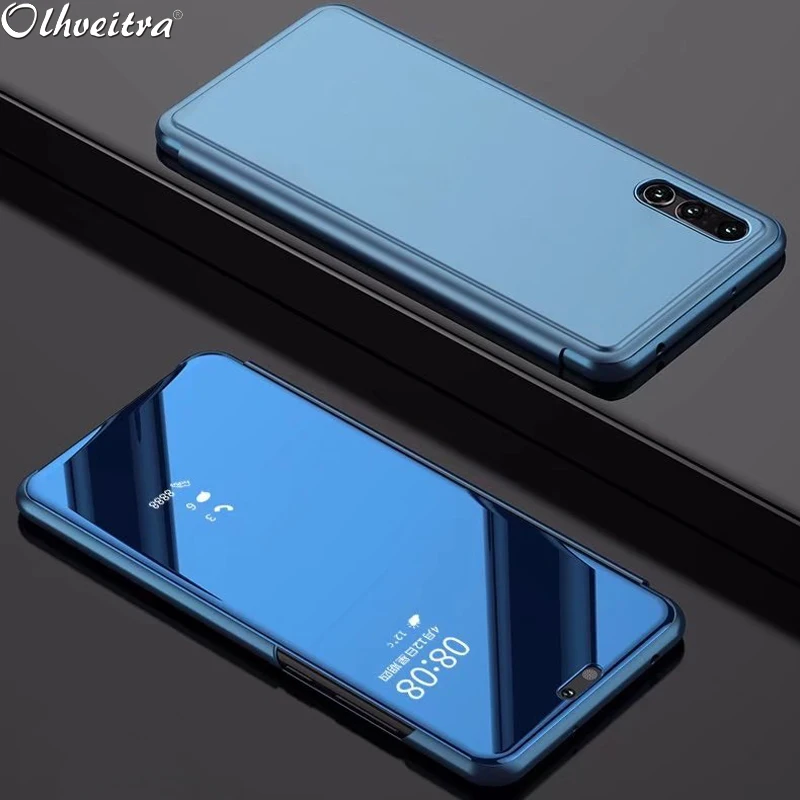 Прозрачный флип-чехол для huawei P20 Pro оригинальный зеркальный экран пластиковая