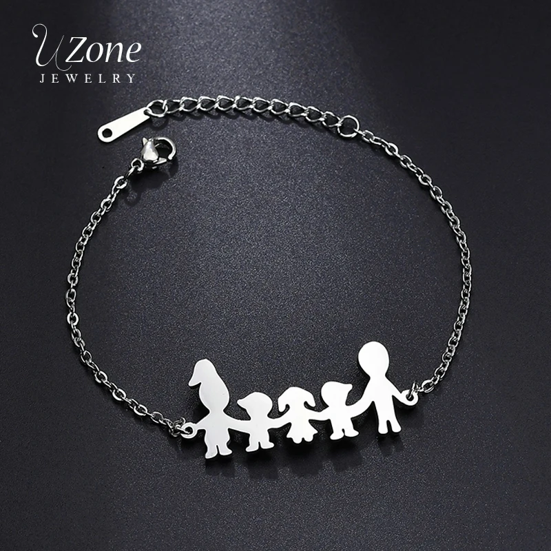UZone Simple Family Jewelry Stainless Steel Bracelet Father Mother Children Son Daughter Link Chain Bracelet For Women
UZone Simple Family Jewelry Stainless Steel Bracelet Father Mother Children Son Daughter Link Chain Bracelet For Women