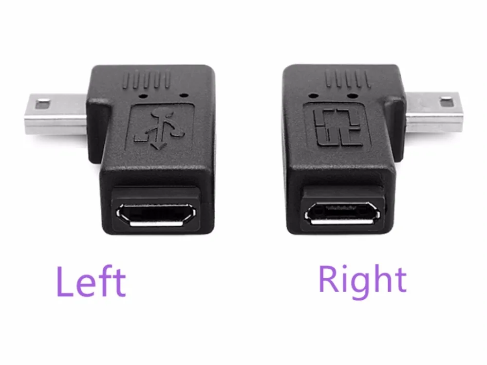 90 degree left right angled MINI USB male to MICRO USB female Data sync power ADAPTER
90 degree left right angled MINI USB male to MICRO USB female Data sync power ADAPTER