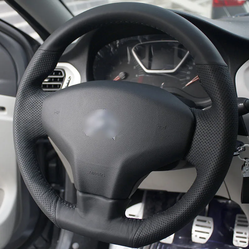 BANNIS Black Artificial Leather DIY Hand-stitched Steering Wheel Cover for Citroen Elysee C-Elysee 2014 New Elysee
BANNIS Black Artificial Leather DIY Hand-stitched Steering Wheel Cover for Citroen Elysee C-Elysee 2014 New Elysee