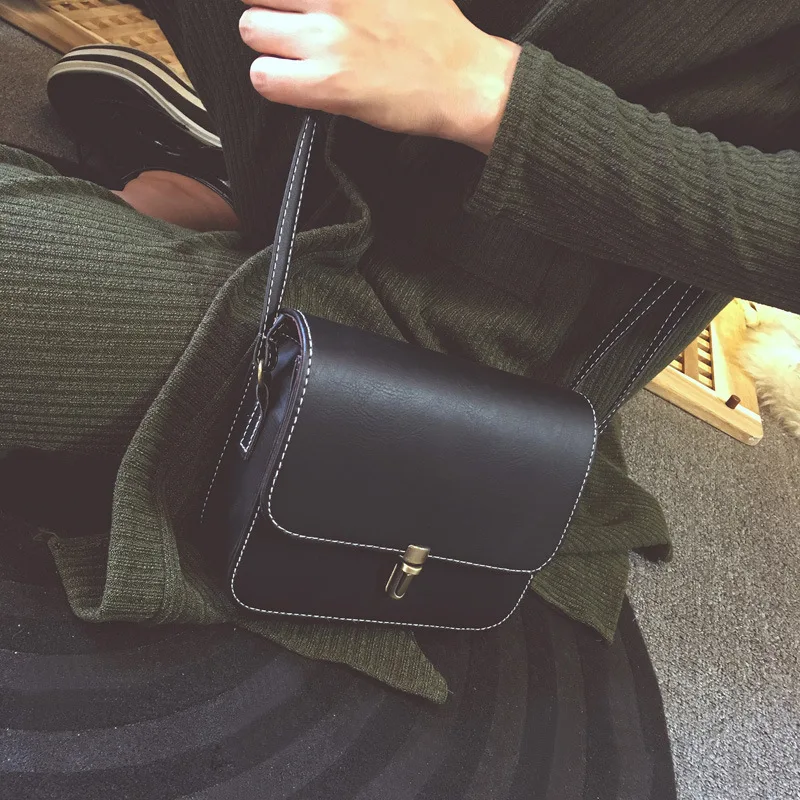 1 шт. женская сумка через плечо из искусственной кожи в винтажном стиле