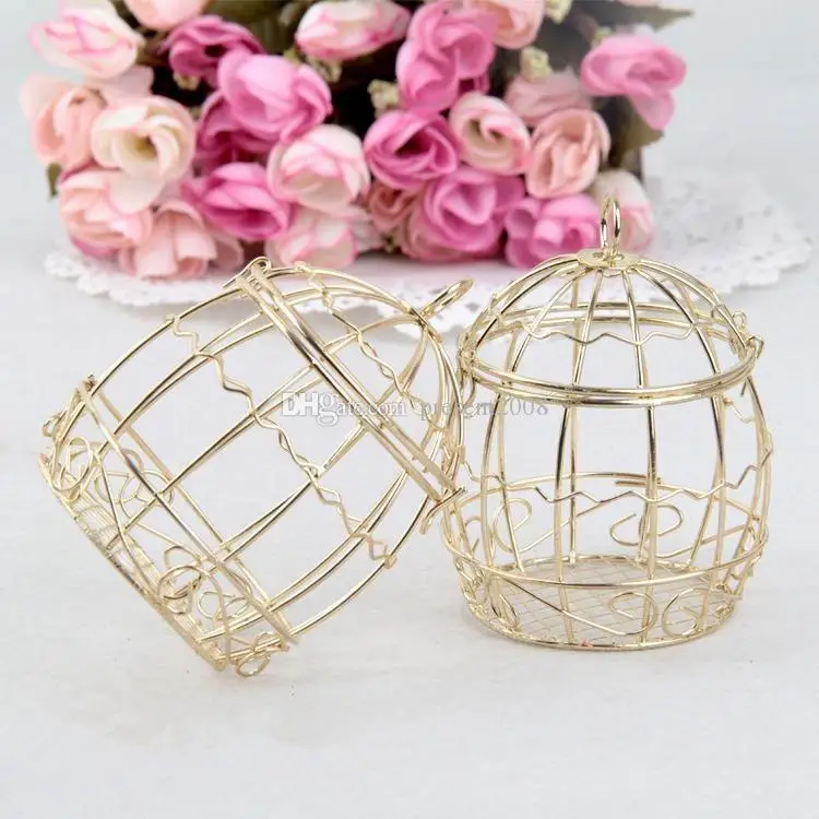 Hot sale Gold Wedding Favor Box European romantic wrought iron birdcage wedding candy box tin for Favors 50pcs/lot
Hot sale Gold Wedding Favor Box European romantic wrought iron birdcage wedding candy box tin for Favors 50pcs/lot