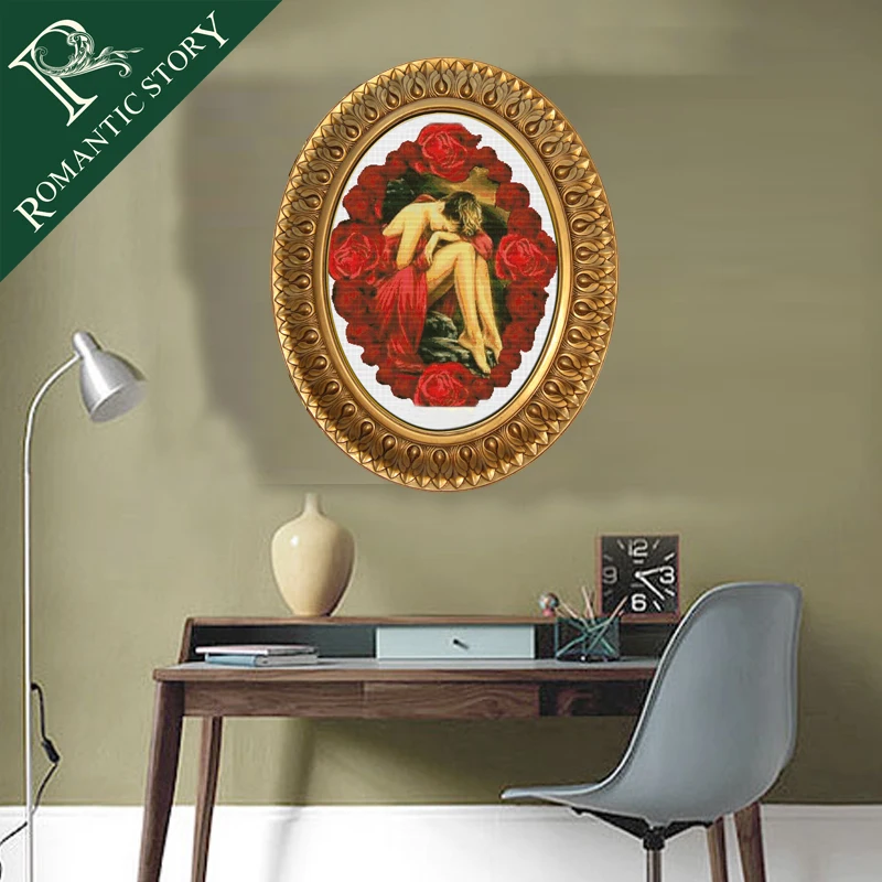 Romantic Story Rose Beauty Flowers Painting Cross Stitch Handmade Needlework DMC Cross-Stitch For Embroidery Kits 0839
Romantic Story Rose Beauty Flowers Painting Cross Stitch Handmade Needlework DMC Cross-Stitch For Embroidery Kits 0839
