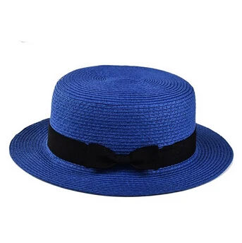women summer hat cute black boater hats female beach straw sun | Тематическая одежда и униформа