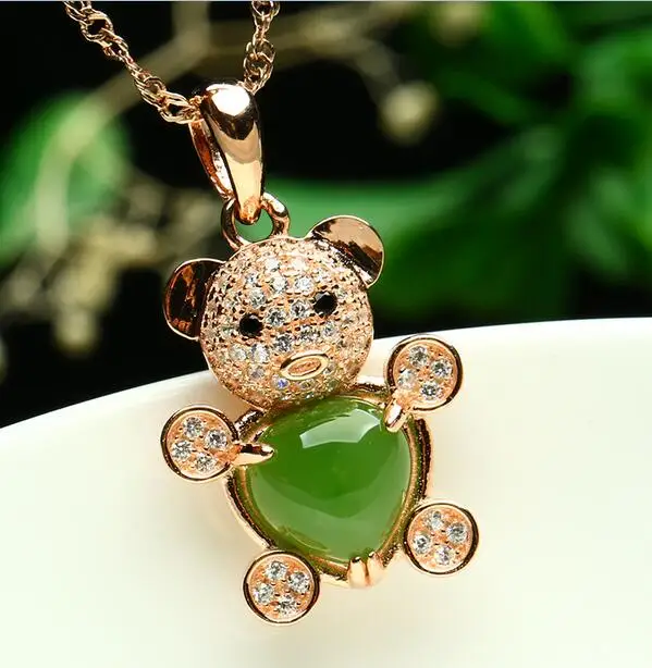 Natural Green Hetian Jades little bear Pendant Carved Pendants Women or Men's Amulet Nephrite Jades Jewelry
Natural Green Hetian Jades little bear Pendant Carved Pendants Women or Men's Amulet Nephrite Jades Jewelry