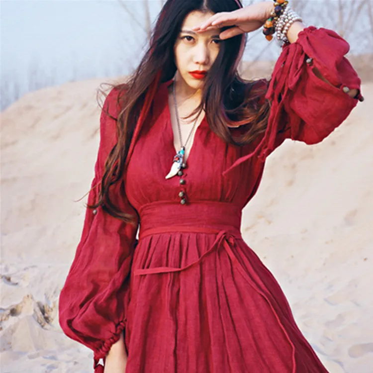 MAYFULL NEW HIGH QUALITY women dress elegant Plus Size winter dress Style Loose Cotton Linen V-neck Empire Puff sleeve dress
MAYFULL NEW HIGH QUALITY women dress elegant Plus Size winter dress Style Loose Cotton Linen V-neck Empire Puff sleeve dress