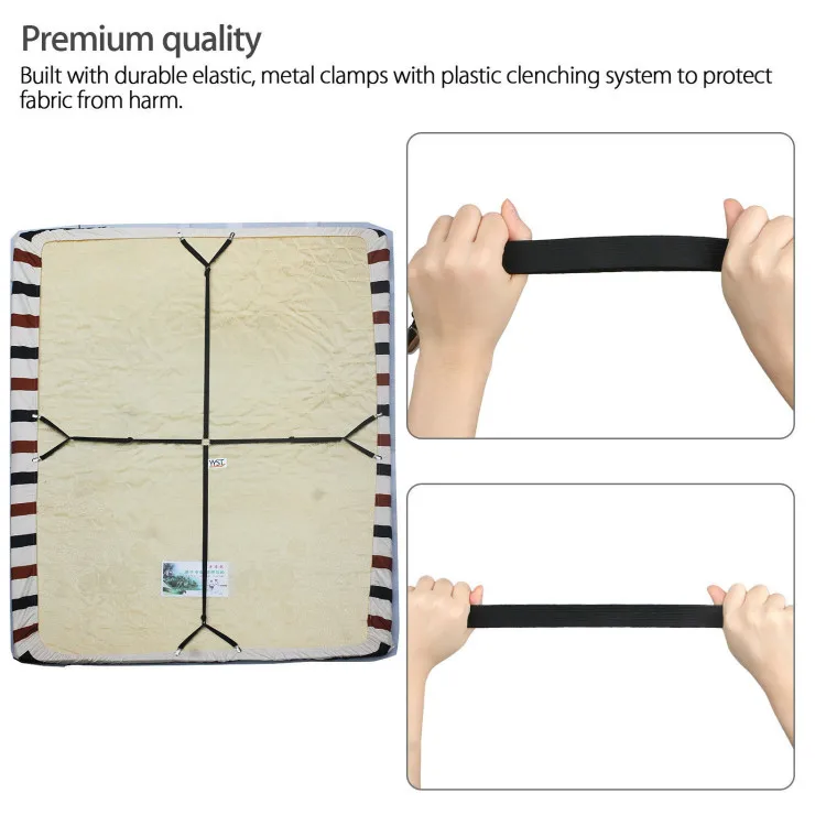 Adjustable Elastic Fit Black Crisscross Bed Fitted Sheet Straps Suspenders Gripper Holder Fastener Clips Clippers Kit
Adjustable Elastic Fit Black Crisscross Bed Fitted Sheet Straps Suspenders Gripper Holder Fastener Clips Clippers Kit