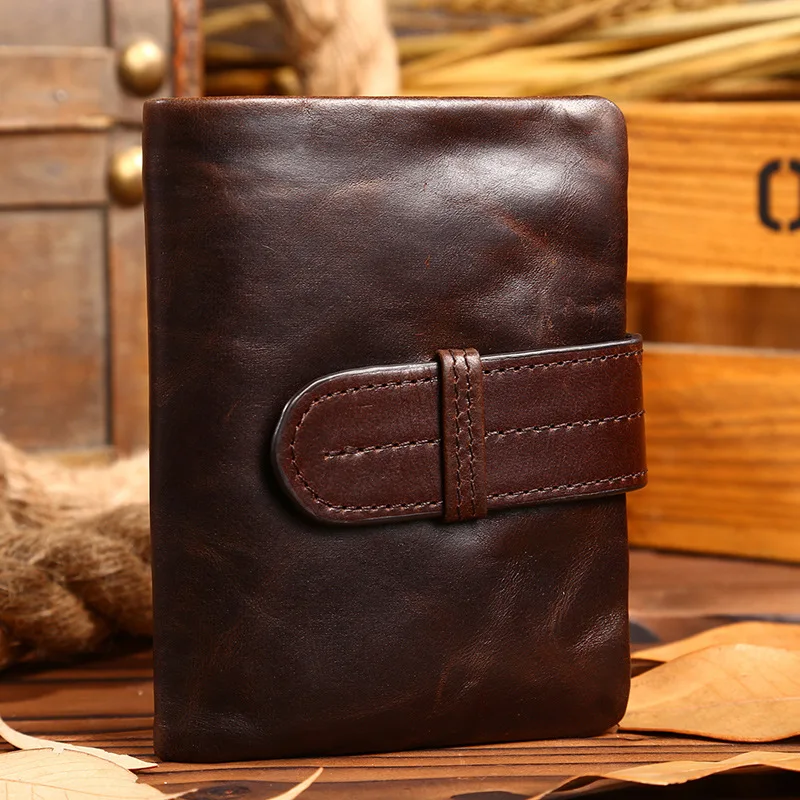 High Quality Genuine Leather Men Wallets Short Coin Purse Small Wallet Cowhide Card Holder Pocket Billetera Hombre | Багаж и сумки