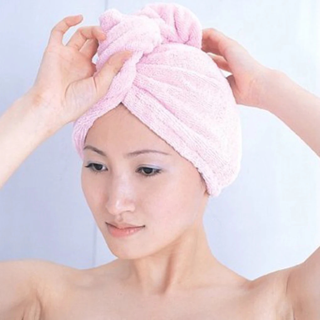 

Простая шапочка для сушки волос из микрофибры, женское супервпитывающее быстросохнущее полотенце для волос в ванной комнате