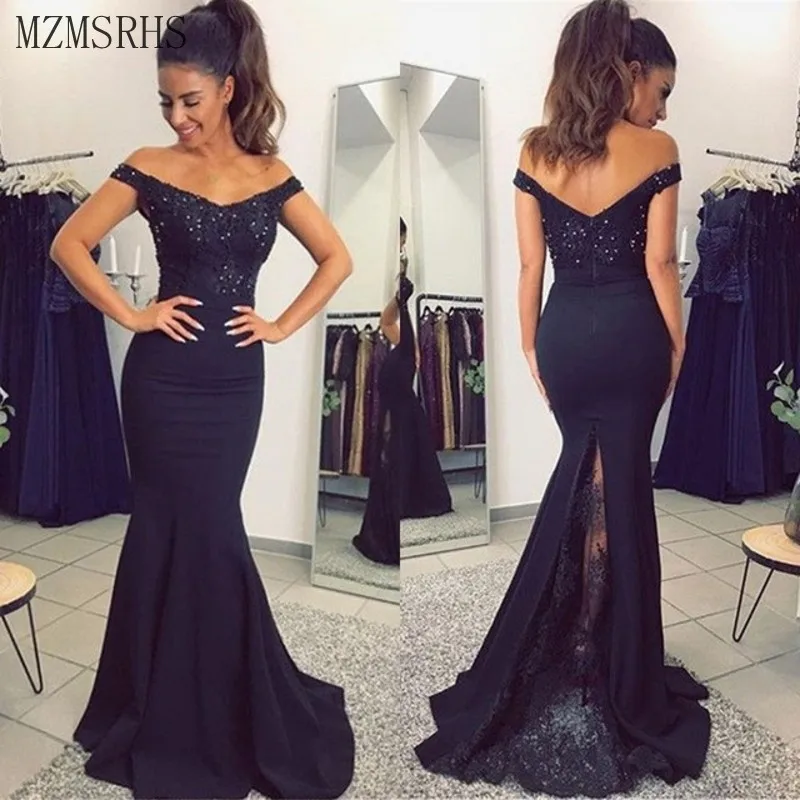 Newest Navy Blue Lace Evening Dress Elegant Boat Neck Off The Shoulder Mermaid Prom Dresses for Women Formal Party MZ0806
Newest Navy Blue Lace Evening Dress Elegant Boat Neck Off The Shoulder Mermaid Prom Dresses for Women Formal Party MZ0806
