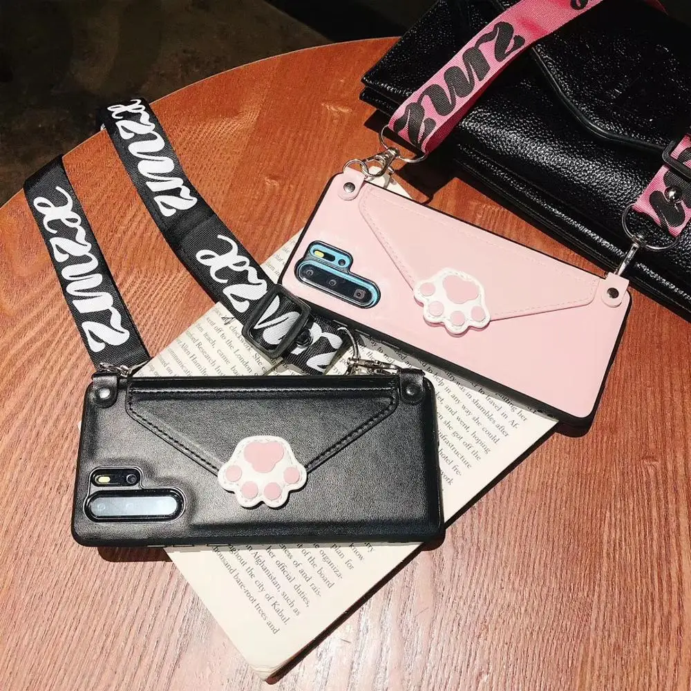 wallet leather case for huawei mate 20 3O P40 P30 P20 pro honor 20 10 nova 4 3 5T cover luxury cat paw card shoulder strap shell
wallet leather case for huawei mate 20 3O P40 P30 P20 pro honor 20 10 nova 4 3 5T cover luxury cat paw card shoulder strap shell