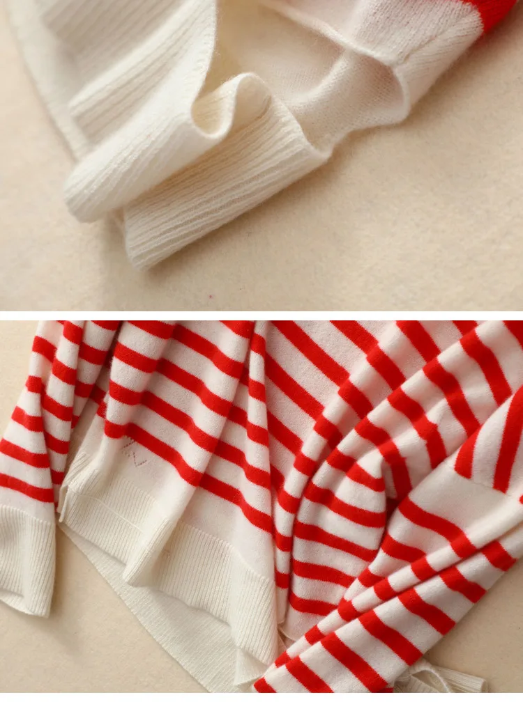 SHUCHAN New Autumn Women Pullover Sweater Cashmere 100 Fashion Striped Designer Casual Jumper Long Sleeve Female Striped Sweater
SHUCHAN New Autumn Women Pullover Sweater Cashmere 100 Fashion Striped Designer Casual Jumper Long Sleeve Female Striped Sweater