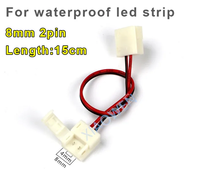 

Лидер продаж, 5 шт., 8 мм, 2-контактный водонепроницаемый разъем для светодиодной ленты 3528, одноцветная водонепроницаемая лента, использовани...