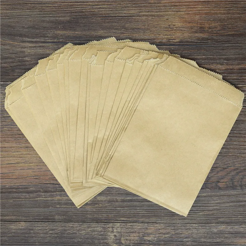 100pcs/ Lot craft treat candy bag high quality Party Favor Paper Bags kraft Chevron Printed Paper craft Bags Bakery food Bags