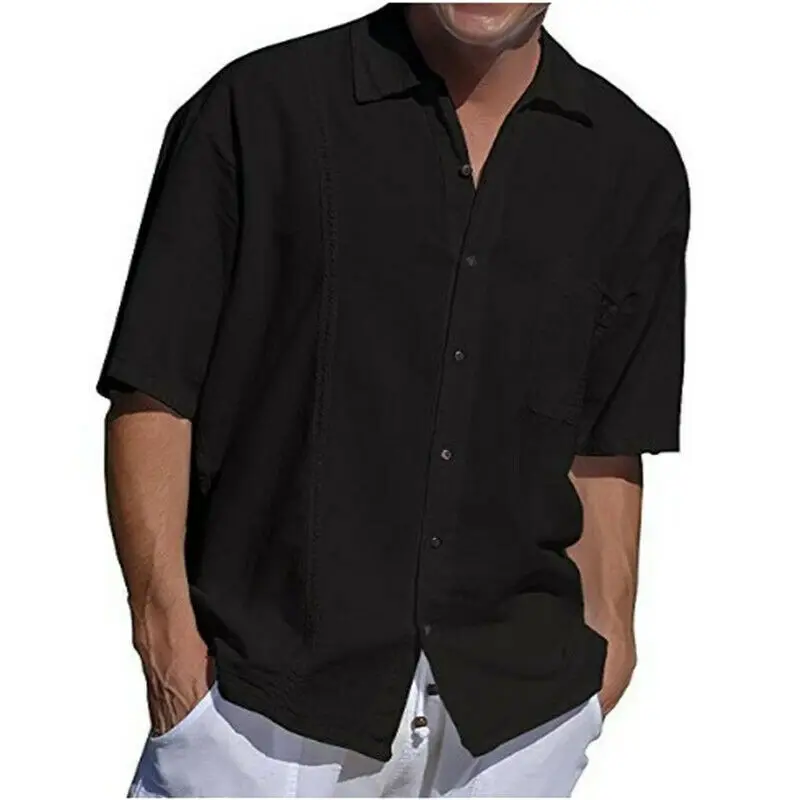 Mens Lapel Blouse Holiday Baggy Casual Tops V Neck Plain Button Beach Shirts Tee
Mens Lapel Blouse Holiday Baggy Casual Tops V Neck Plain Button Beach Shirts Tee