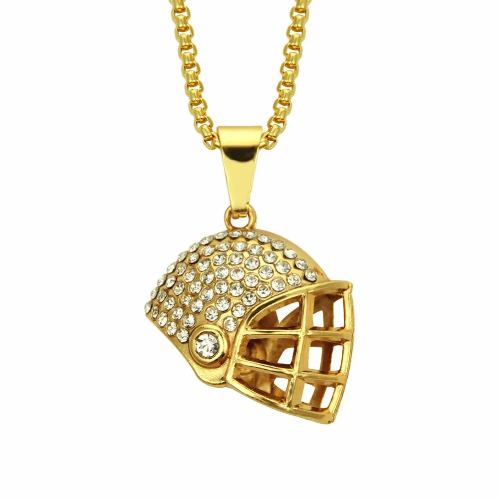 Europe And America New Hip Hop Men And Women Necklace Inlaid Crystal Football Helmet Pendant Necklace Accessories
Europe And America New Hip Hop Men And Women Necklace Inlaid Crystal Football Helmet Pendant Necklace Accessories
