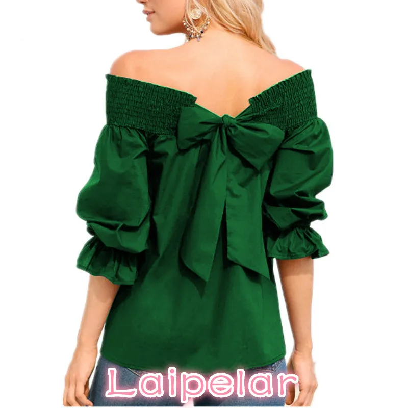 Sexy Off Shoulder Spring Summer Strapless Women Blouse Bowknot Tops Slash Neck Shirts Casual Loose Blusas Plus Size
Sexy Off Shoulder Spring Summer Strapless Women Blouse Bowknot Tops Slash Neck Shirts Casual Loose Blusas Plus Size