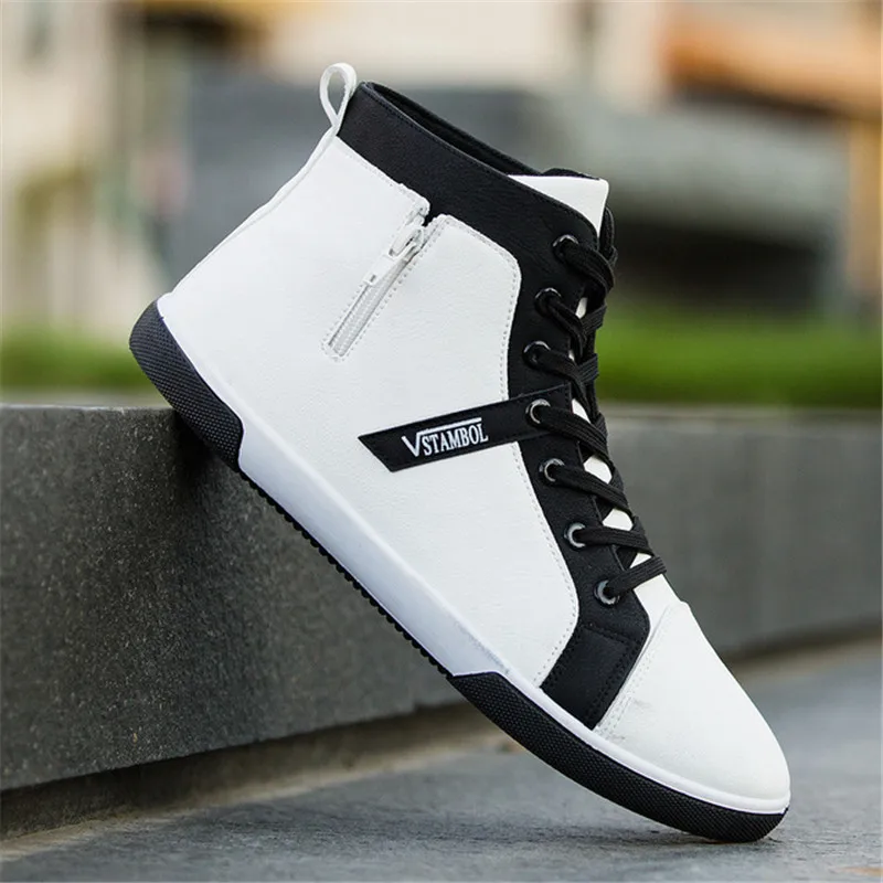 2019Men's Vulcanize Shoes Men Spring Autumn Top Fashion Sneakers Lace-up High Style Solid Colors Man ShoesMen Canvas Sprin | Обувь