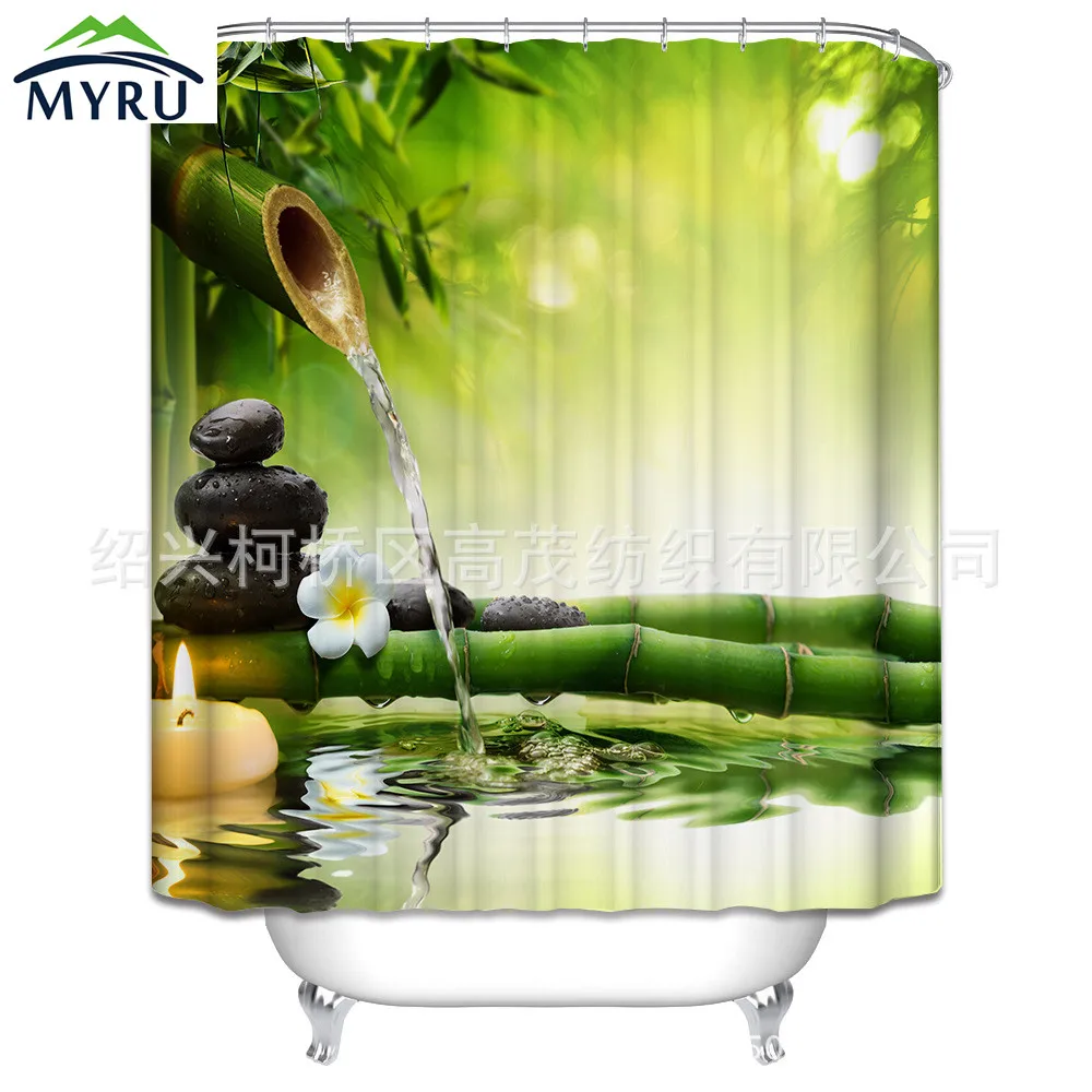 Fresh Style Green Bamboo Pattern Digital Printing Shower Curtain Polyester Waterproof Bathroom Shower Curtain 180x180cm
Fresh Style Green Bamboo Pattern Digital Printing Shower Curtain Polyester Waterproof Bathroom Shower Curtain 180x180cm