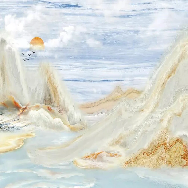 High-definition 3D landscape marble stone and porcelain enamel TV background wall painting | Строительство и ремонт