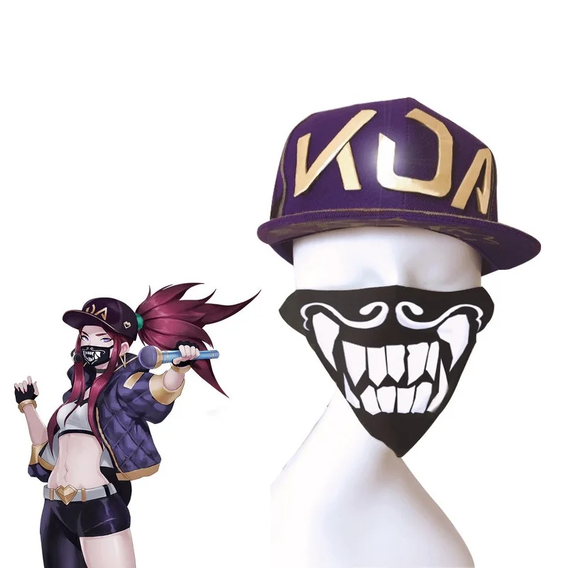 Маска для косплея KDA маска LOL K/DA Akali Кепка унисекс мужчин и женщин|Аксессуары