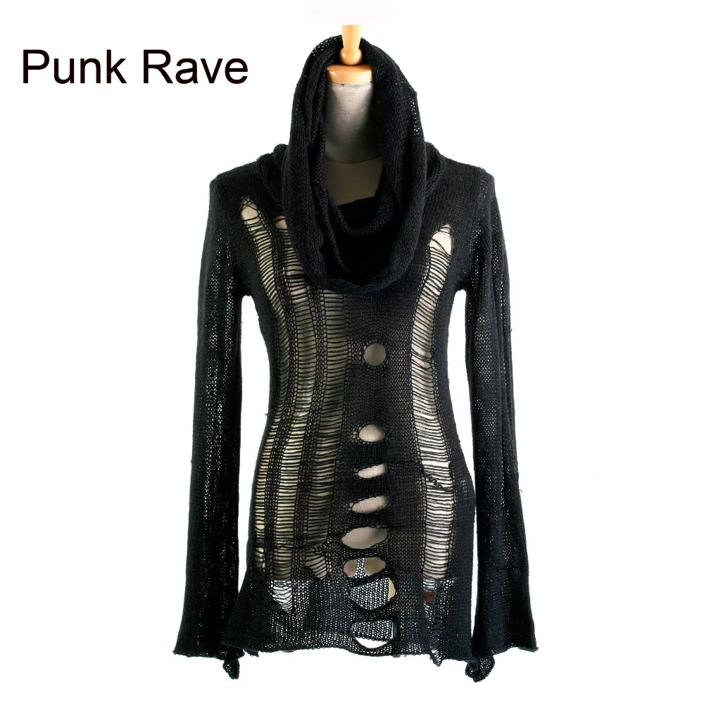 New womens punk rave gothic rock fashion black shirt top streampunk pullover knit sweater M012
New womens punk rave gothic rock fashion black shirt top streampunk pullover knit sweater M012