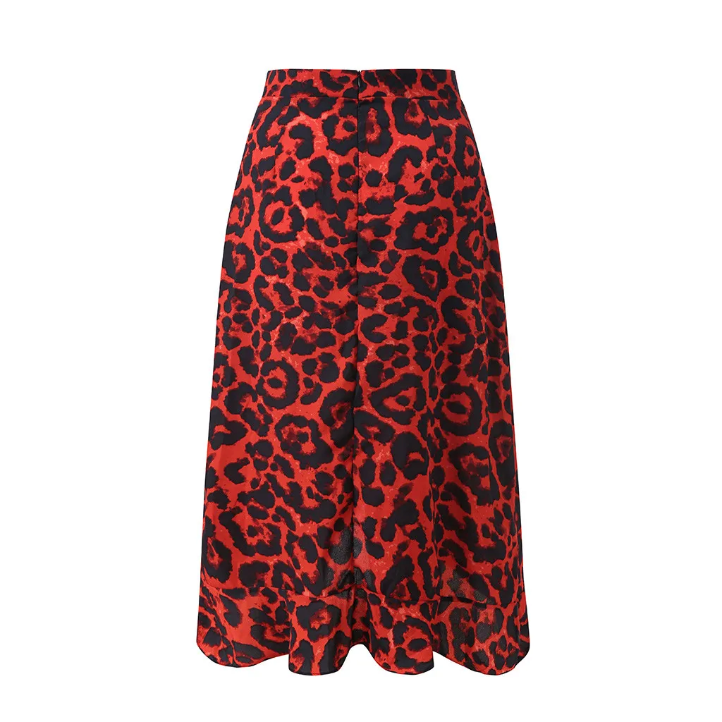 Женская длинная Плиссированная юбка с леопардовым принтом винтажная высокой