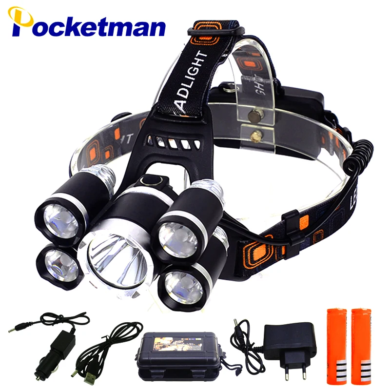 Most Bright LED Headlamp 5*LED XML T6 Headlight 4 Modes Rechargeable Head Lamp Super Bright Camping Fishing Head Torch
Most Bright LED Headlamp 5*LED XML T6 Headlight 4 Modes Rechargeable Head Lamp Super Bright Camping Fishing Head Torch