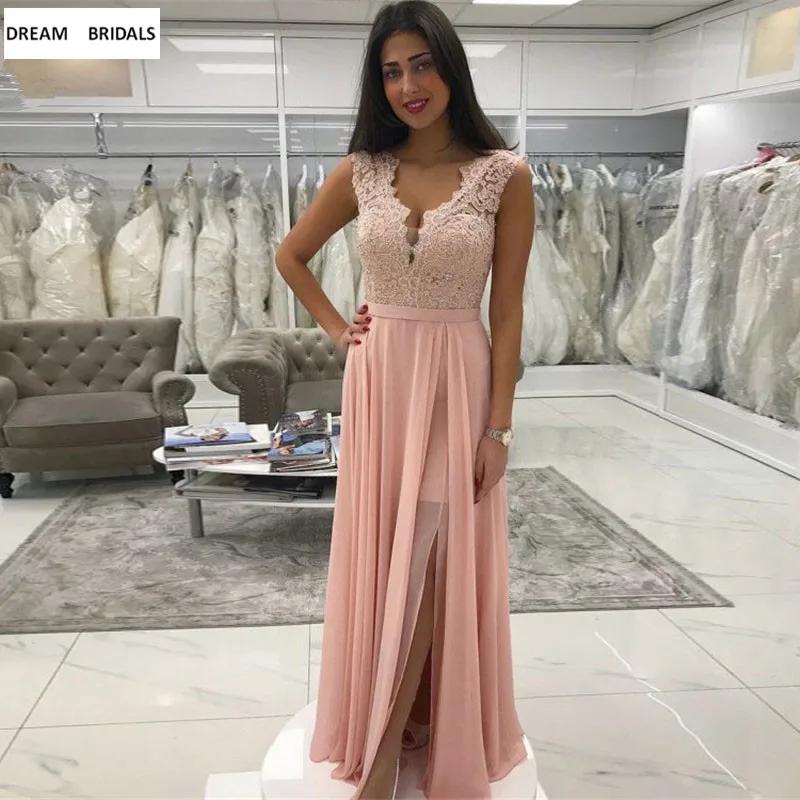Pink Abendkleider 2018 Lace Evening Dresses Sexy V-Neck Prom Party Dress Off The Shoulder Robe De Soiree
Pink Abendkleider 2018 Lace Evening Dresses Sexy V-Neck Prom Party Dress Off The Shoulder Robe De Soiree