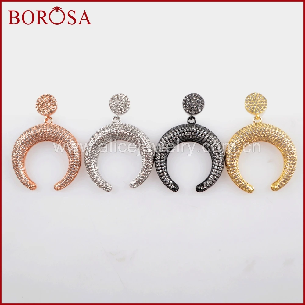 BOROSA 5 пар модные CZ микро паве белый кристалл полумесяц двойные Ги серьги Drusy Висячие серьги для женщин ювелирные изделия WX918
BOROSA 5 пар модные CZ микро паве белый кристалл полумесяц двойные Ги серьги Drusy Висячие серьги для женщин ювелирные изделия WX918