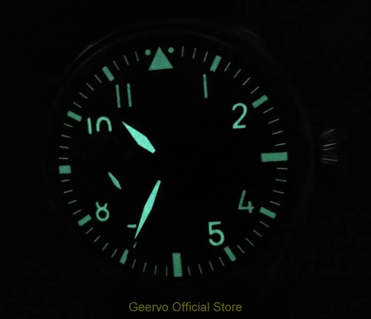 Sapphire crystal 44mm GEERVO Asian 6497 17 jewels Mechanical Hand Wind movement Rose gold case luminous men's watch gr258-g8
Sapphire crystal 44mm GEERVO Asian 6497 17 jewels Mechanical Hand Wind movement Rose gold case luminous men's watch gr258-g8