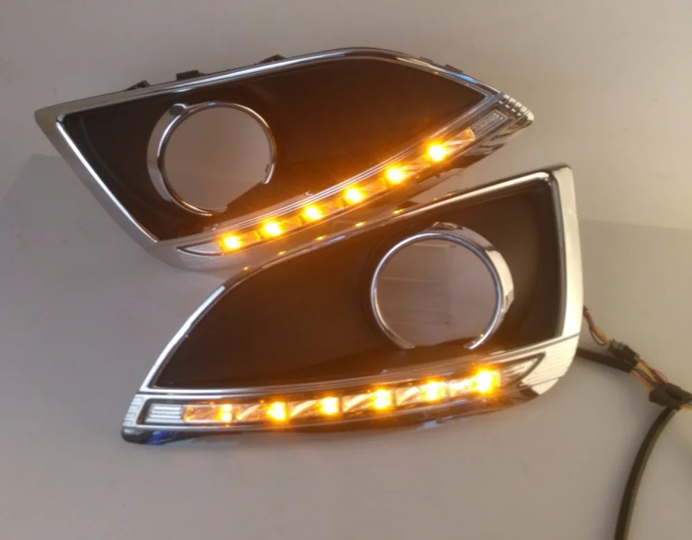 Osmrk led drl daytime running light for Hyundai IX5 with moving yellow turn signals and blue night running light
Osmrk led drl daytime running light for Hyundai IX5 with moving yellow turn signals and blue night running light