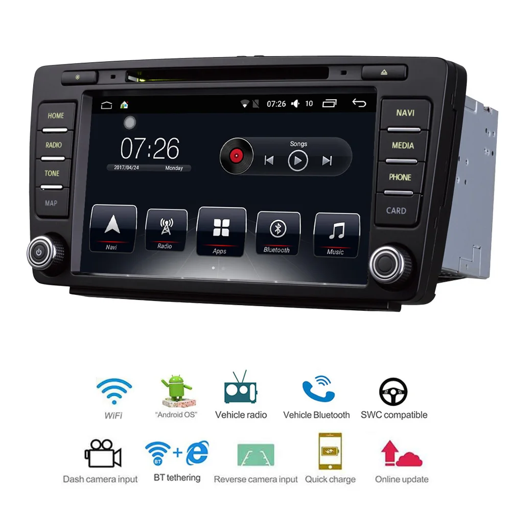 Автомобильный мультимедийный плеер 2 Din Android 7 1 автомобильный DVD для VW/Volkswagen Skoda