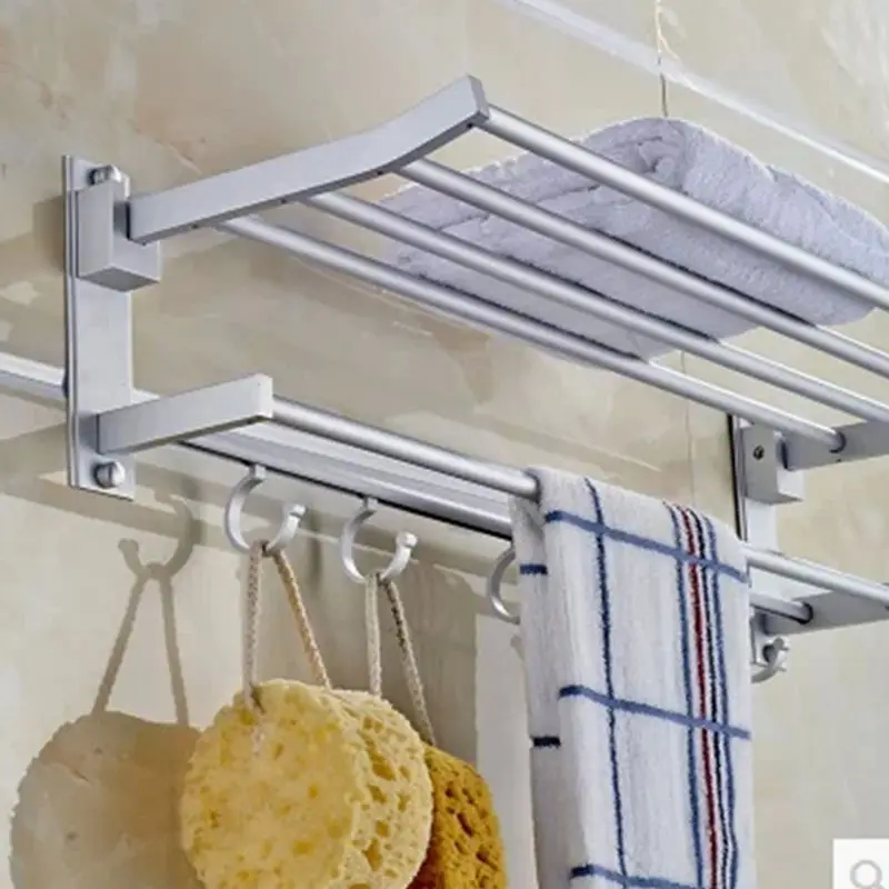 Фото Алюминиевый полотенце держатель для ванной комнаты полки шириной 60 см.|shelf