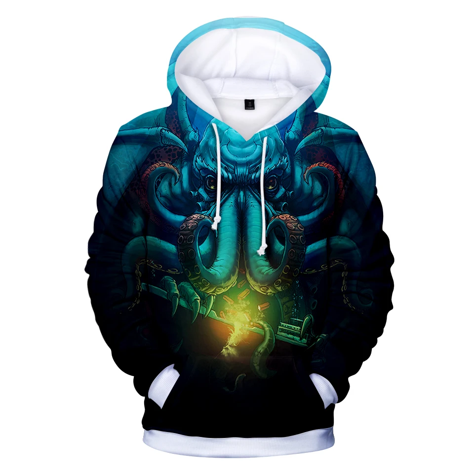 3D Octopus Digital Print Hoodie Sweatshirt Men/Women Fashion Pullover Ink Art Hoodies Autumn Winter Psychedelic Jacket Coat | Мужская