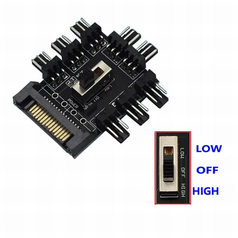 2 PCS SATA Power to 8-Port Fan 3Pin Socket Converter Switch Fan Hub Splitter With 3M Tape 12V 7V high quality
2 PCS SATA Power to 8-Port Fan 3Pin Socket Converter Switch Fan Hub Splitter With 3M Tape 12V 7V high quality