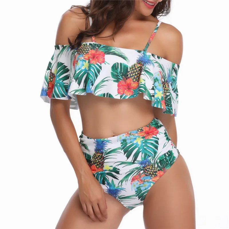 Swimwear Women Off The Shoulder Two Piece Cute Swimsuit Female Bathing Suit Beach Dress Ruffle Monokini Swim Wear Bikini 2019
Swimwear Women Off The Shoulder Two Piece Cute Swimsuit Female Bathing Suit Beach Dress Ruffle Monokini Swim Wear Bikini 2019