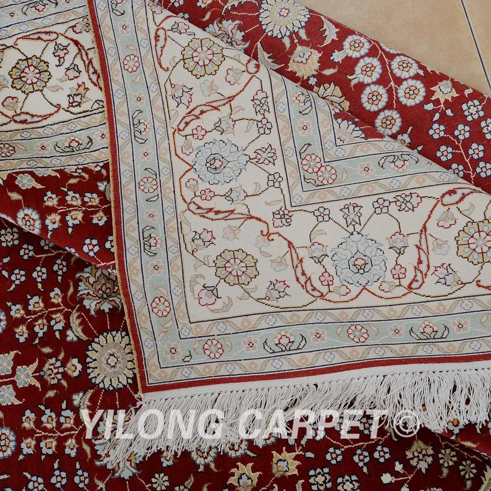 Yilong 6'x9' Living room red handmade carpet vantage traditional hereke chinese silk rug (0965)
Yilong 6'x9' Living room red handmade carpet vantage traditional hereke chinese silk rug (0965)