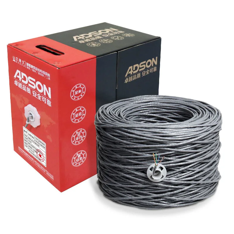 High quality 4 pairs UTP twisted pair cat5e network cable 300M per box pure copper Ethernet cat5e cable Oxygen free copper PVC
High quality 4 pairs UTP twisted pair cat5e network cable 300M per box pure copper Ethernet cat5e cable Oxygen free copper PVC