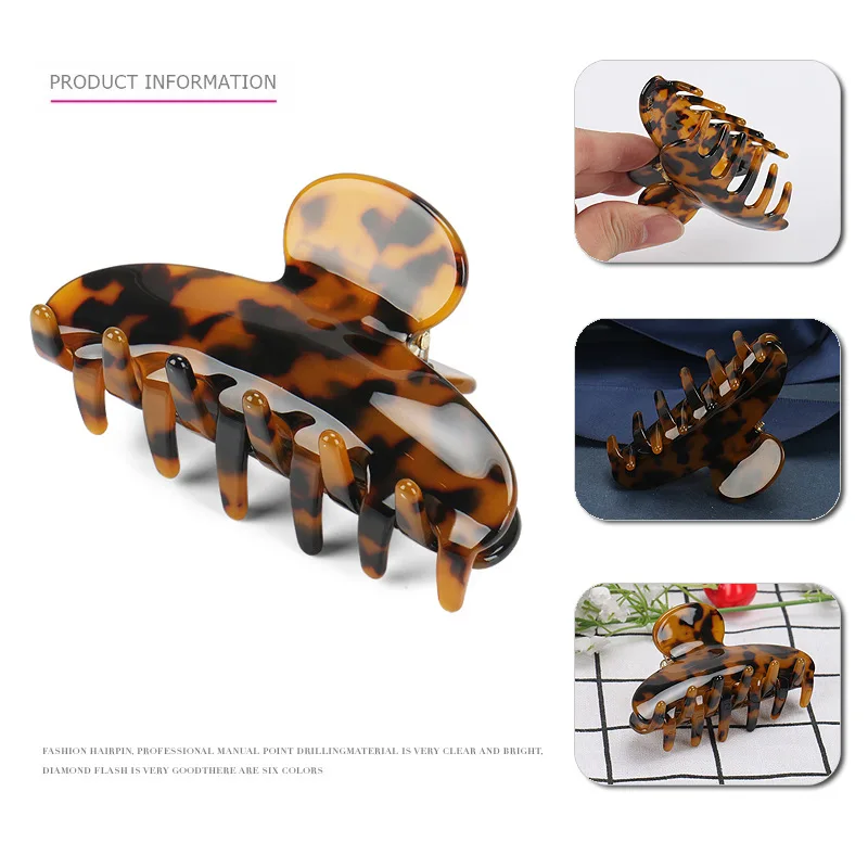 Large Size Women Girl Acrylic Hair Clip Hairpins Shiny Crab Claw Girls Accessories Leopard Can Claw Thick Hair
Large Size Women Girl Acrylic Hair Clip Hairpins Shiny Crab Claw Girls Accessories Leopard Can Claw Thick Hair