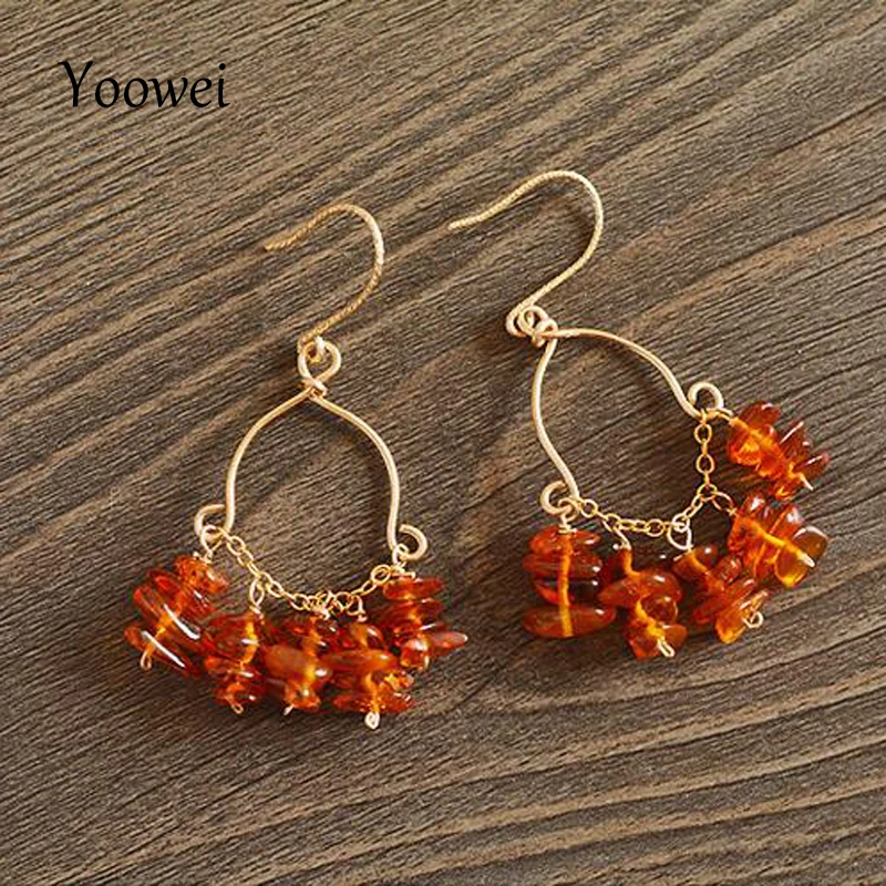 Yoowei Natural Amber Earrings for Women 100% Baltic Beads Certificated Authenticity 14K Gold Tassel Jewelry Chandelier Earrings
Yoowei Natural Amber Earrings for Women 100% Baltic Beads Certificated Authenticity 14K Gold Tassel Jewelry Chandelier Earrings
