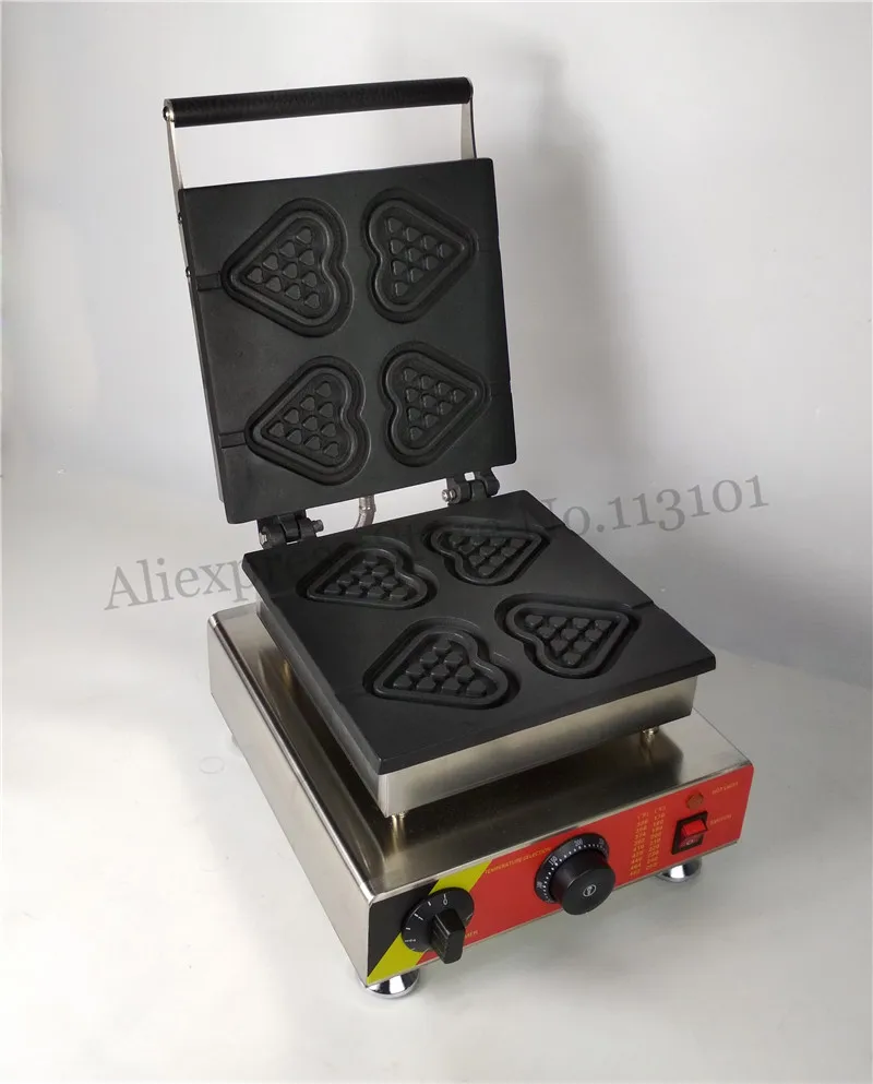 Commercial Heart-shape Lolly Waffle Baker Machine Nonstick Heart Cake Maker 4 Molds 110V/220V 1500W CE Approval for Restaurants
Commercial Heart-shape Lolly Waffle Baker Machine Nonstick Heart Cake Maker 4 Molds 110V/220V 1500W CE Approval for Restaurants