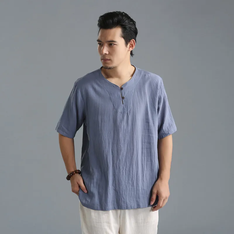 Plus Size M-6XL Men's Pure Color Tops 2022 Summer Cotton Linen Men's V-neck t-Shirt Flax Slim Casual Wood Button Short Sleeve
Plus Size M-6XL Men's Pure Color Tops 2022 Summer Cotton Linen Men's V-neck t-Shirt Flax Slim Casual Wood Button Short Sleeve