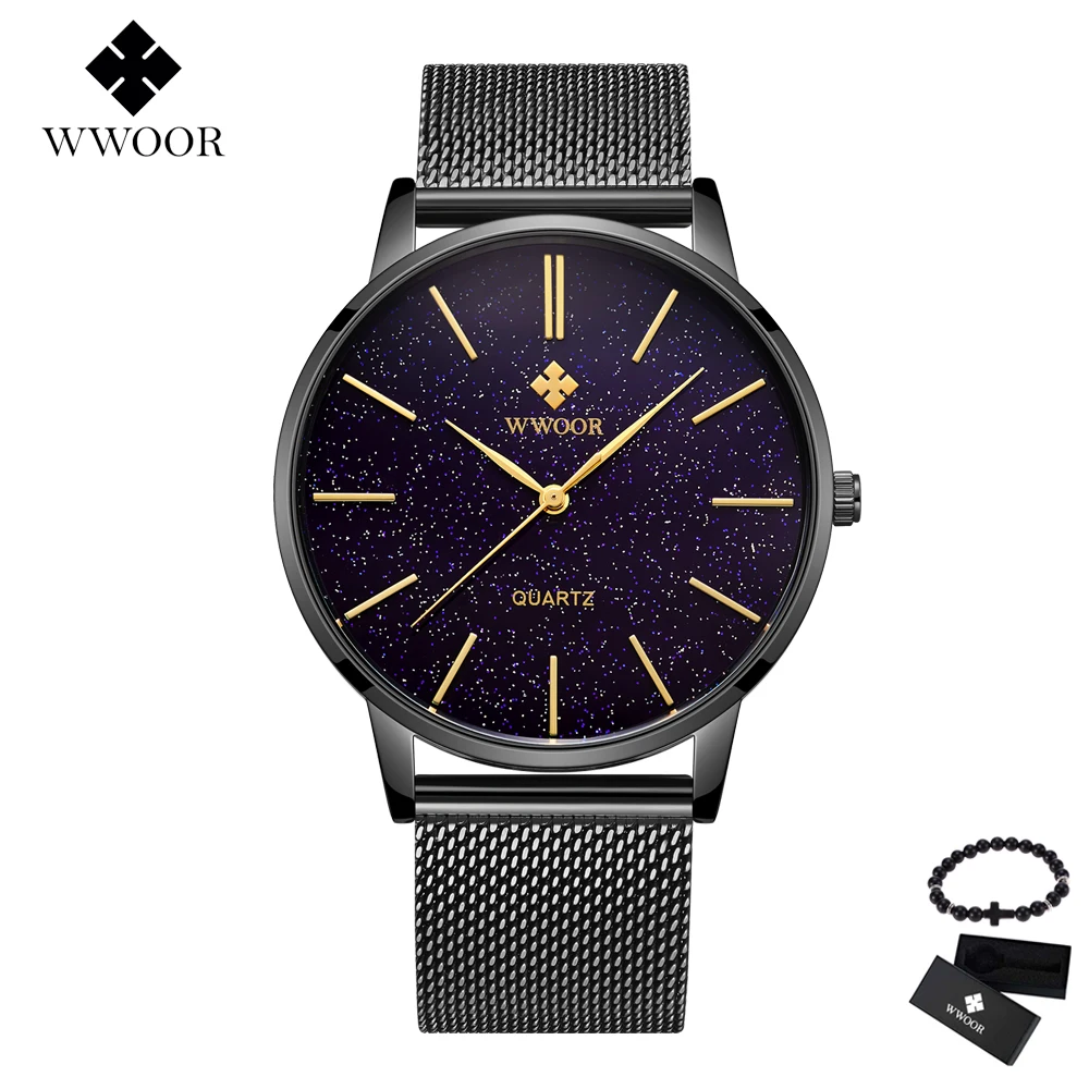 WWOOR New Watches Men Mesh belt Military Waterproof Wristwatch Quartz Sport Watch Male Clock Relogios Masculino Gift bracelet
WWOOR New Watches Men Mesh belt Military Waterproof Wristwatch Quartz Sport Watch Male Clock Relogios Masculino Gift bracelet