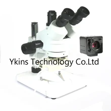 7X 45X промышленных Тринокулярный Стерео микроскоп + 5MP USB цифровой