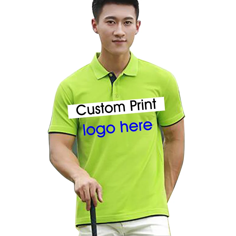 

Polo Shirt DIY Logo Photo Flag Company Golf Tops Custom make Polos Custom Embroidery Printing Your Design Unisex