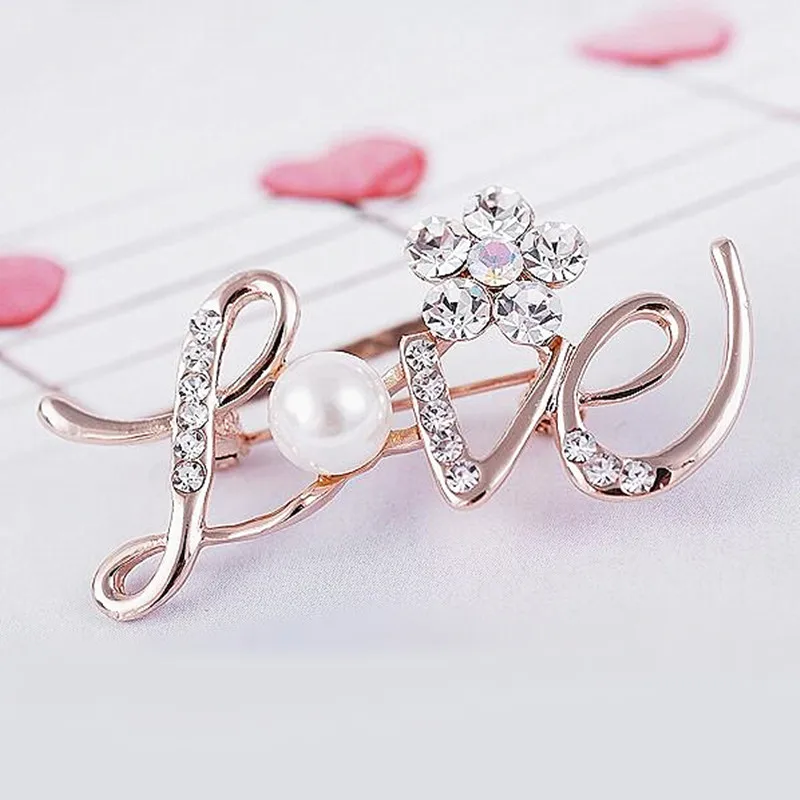 New LOVE English Letters Design Brooches Pins Elegant Crystal Flower Brooch Clothes Accessories For Wedding Jewelry Gifts
New LOVE English Letters Design Brooches Pins Elegant Crystal Flower Brooch Clothes Accessories For Wedding Jewelry Gifts