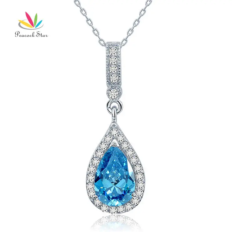 Peacock Star 925 Sterling Silver Fashion Bridesmaid Blue Pendant Necklace Bridal Wedding Tear Drop CFN8042
Peacock Star 925 Sterling Silver Fashion Bridesmaid Blue Pendant Necklace Bridal Wedding Tear Drop CFN8042